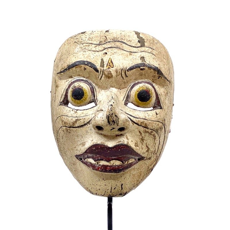 Masque balinais Topeng  ancien en bois sculpté peint
