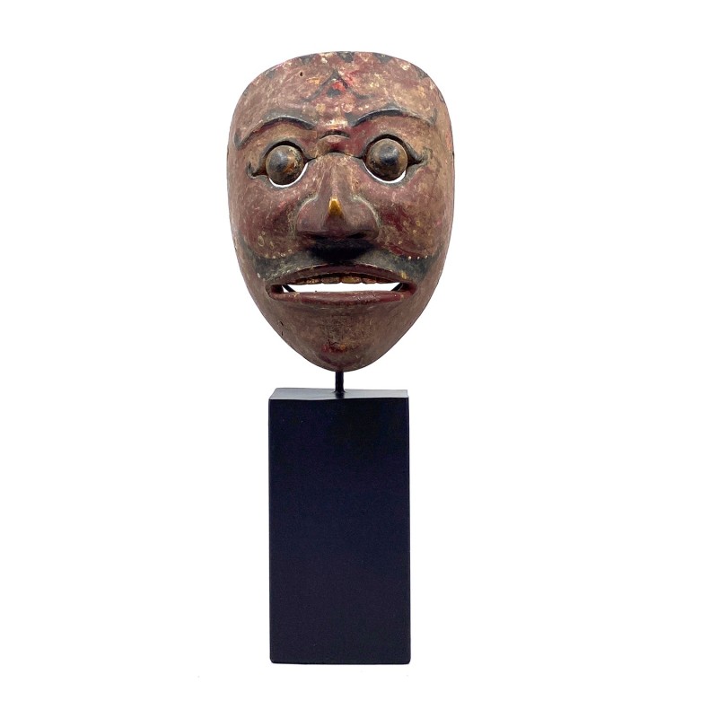 Masque javanais Wayang  Topeng ancien en bois sculpté peint