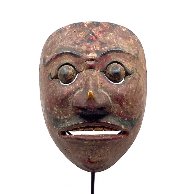 Masque javanais Wayang  Topeng ancien en bois sculpté peint