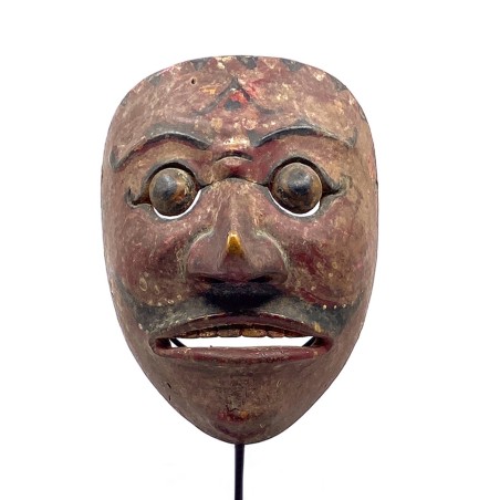 Masque javanais Wayang  Topeng ancien en bois sculpté peint