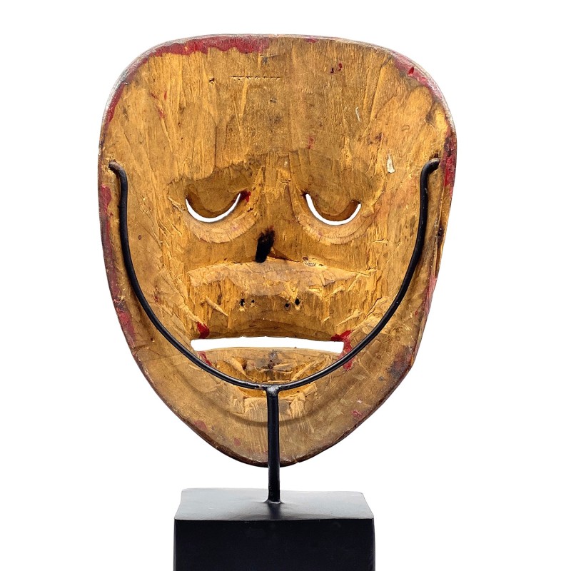 Masque javanais Wayang  Topeng ancien en bois sculpté peint