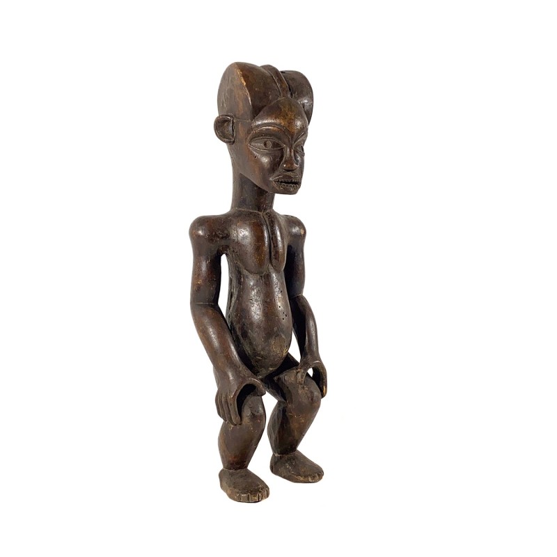 Statue africaine du culte Byéri. Pahouins, Ethnie Fang, ancien en bois sculpté patiné