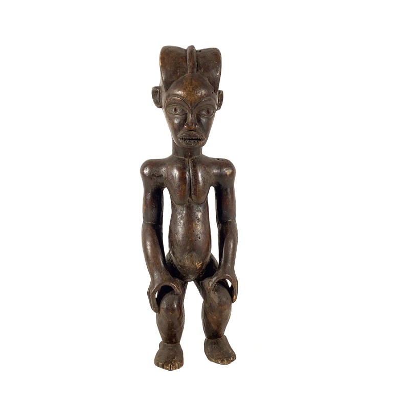 Statue africaine du culte Byéri. Pahouins, Ethnie Fang, ancien en bois sculpté patiné
