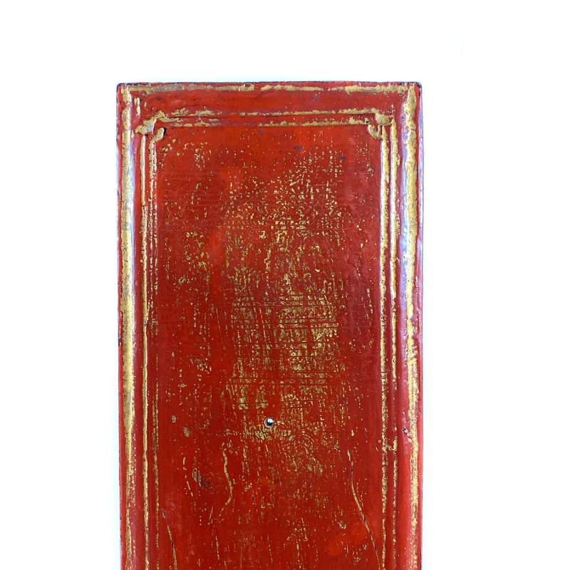 Panneaux anciens en bois laqués nommés Kamawaça, reliure de livre ancien de temple birman