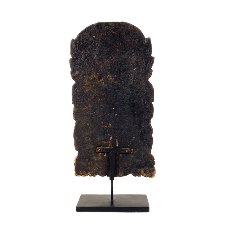 Panneau ancien en bois sculpté et peint, décoration de maison balinaise