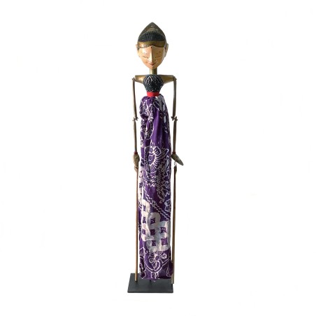 Marionnette contemporaine  javanaise  Wayang Golek,   personnage féminin, bois peint