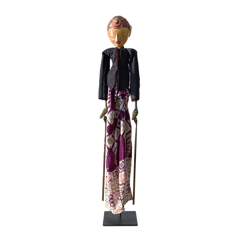 Marionnette contemporaine  javanaise  Wayang Golek,   personnage masculin, bois peint