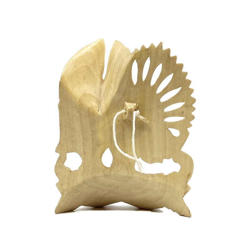 Statue buste contemporain couple  balinais habits cérémonie bois tendre