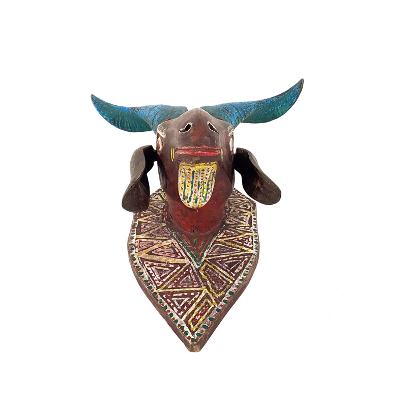 Sculptures murales anciennes  bois paire têtes  boucs