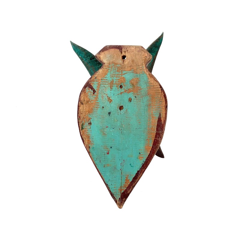 Sculptures murales anciennes  bois paire têtes  boucs