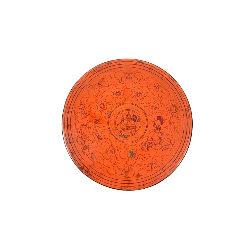 Boîte à bétel  birmane ancienne décorées de fins motifs  bambous tressés et laque