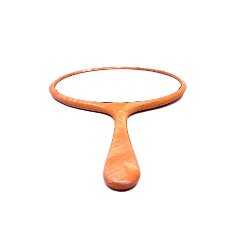 Miroir à main ovale vintage en Bakélite