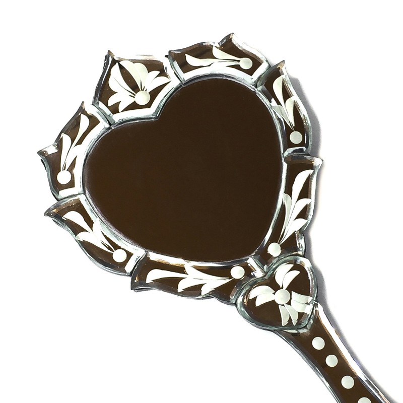 Miroir à main miroir biseauté contemporain