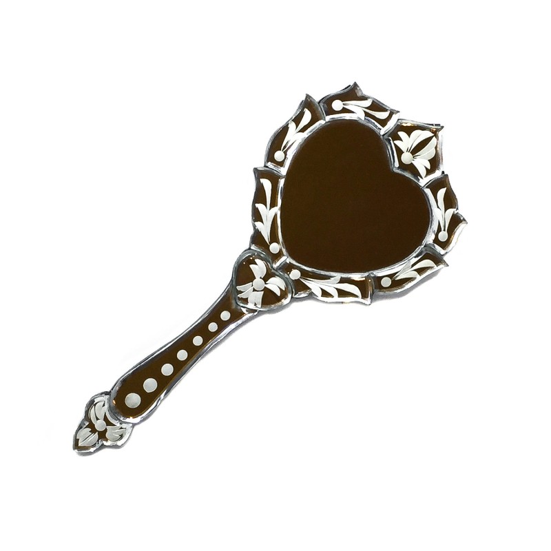 Miroir à main miroir biseauté contemporain