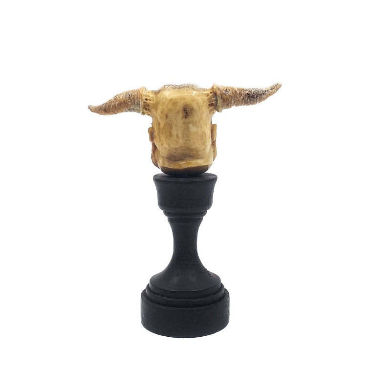 Tête de Krampus ou Diable en corne d'élan bois tombé