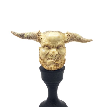 Tête de Krampus ou Diable en corne d'élan bois tombé