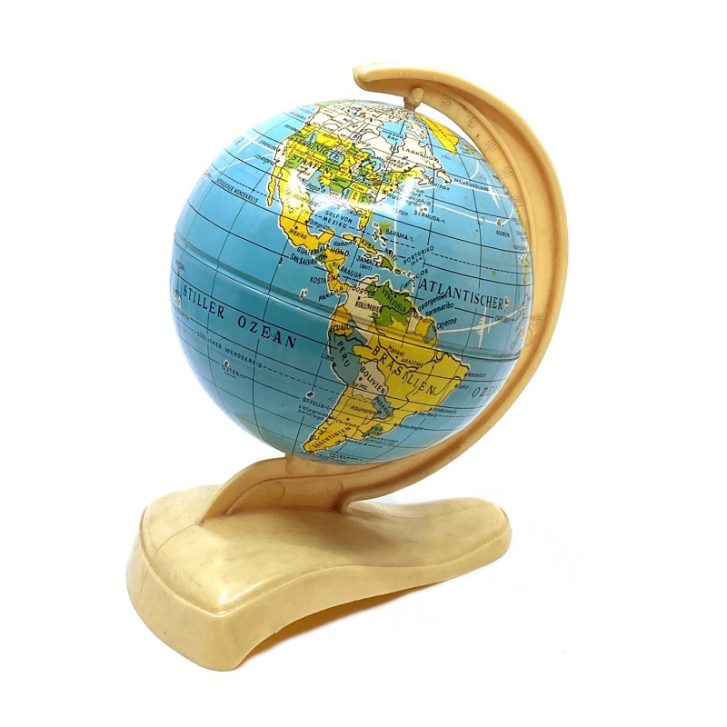 Globe terrestre vintage métal et plastique Allemagne