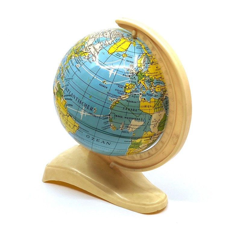 Globe terrestre vintage métal et plastique Allemagne