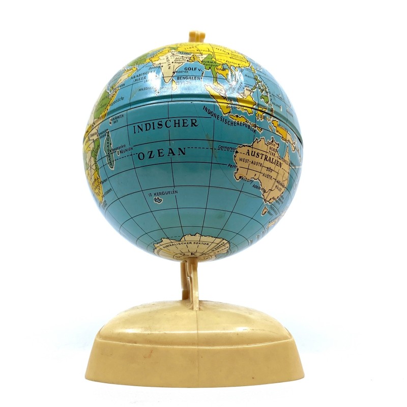 Globe terrestre vintage métal et plastique Allemagne