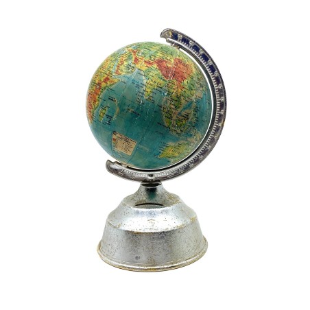 Globe terrestre tirelire en plastique vintage Made in Indonésia