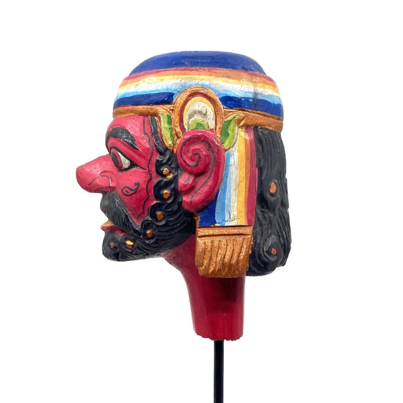 Tête de marionnette ancienne Wayang Golek personnage masculin