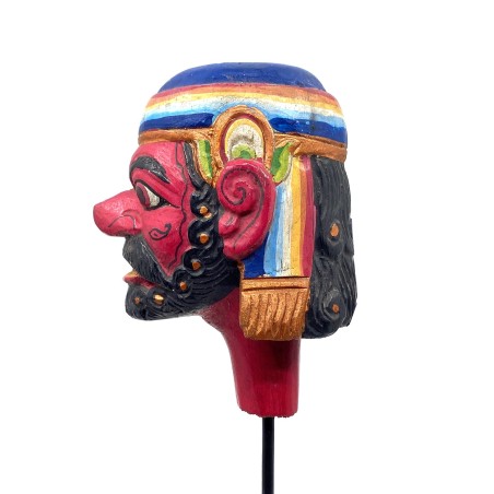 Tête de marionnette ancienne Wayang Golek personnage masculin