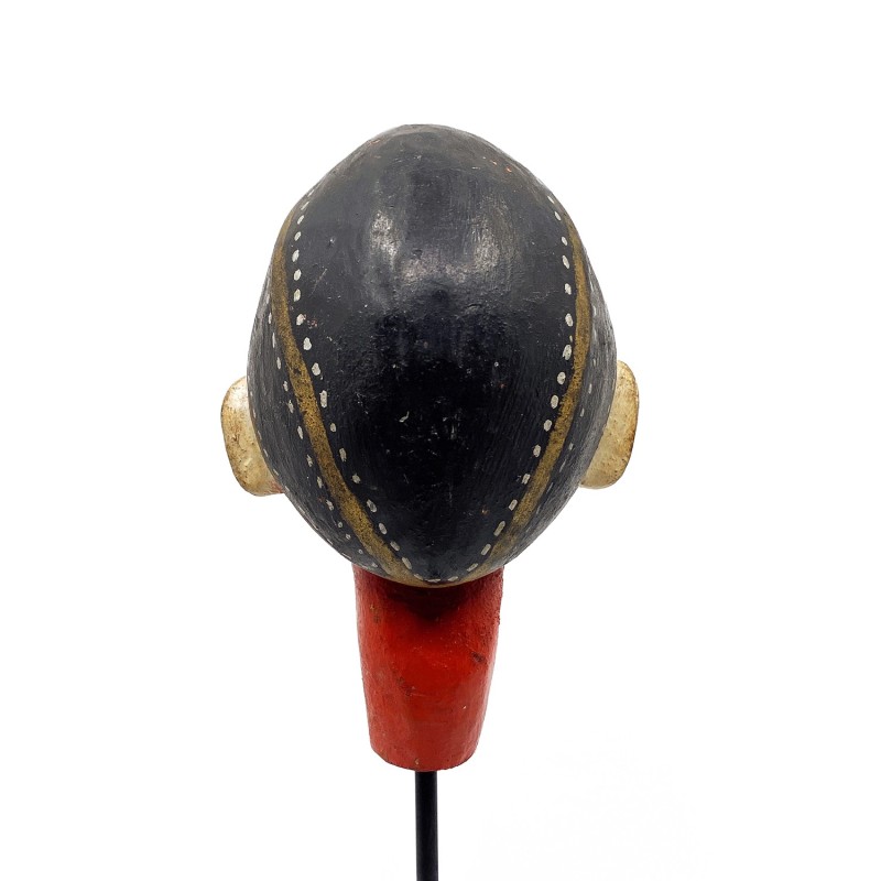 Tête de marionnette ancienne Wayang Golek personnage masculin moustache