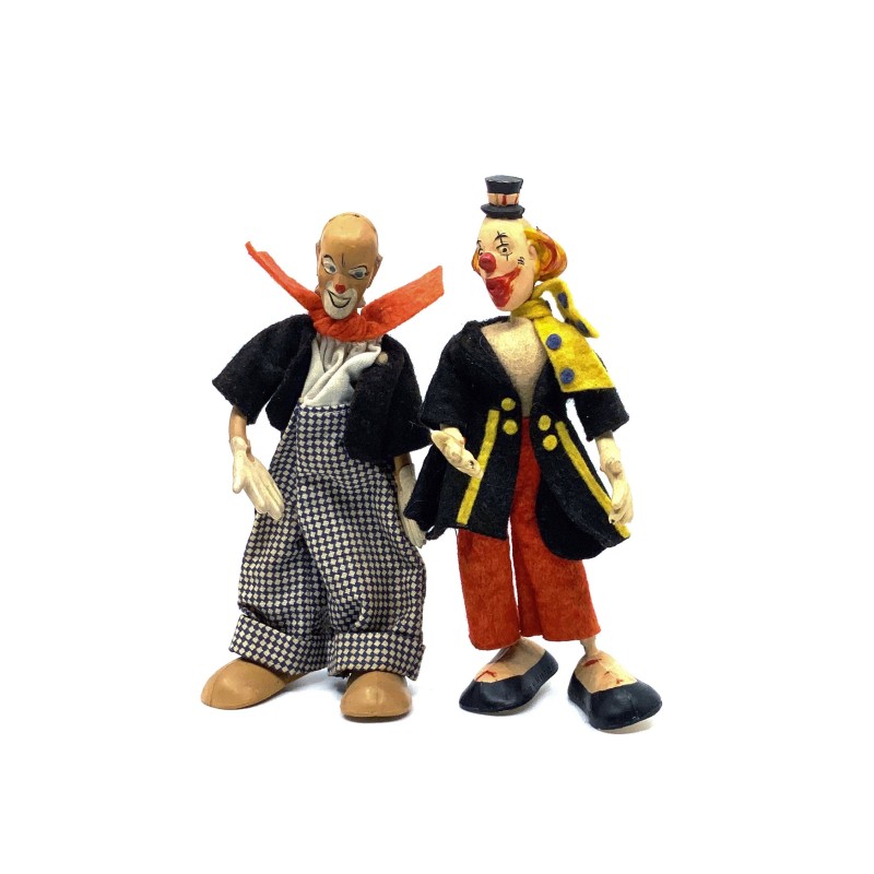 Jouets vintage Paramount USA clowns en feutrine