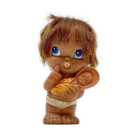 Poupée  japonaise vintage et son bébé emmailloté caoutchouc