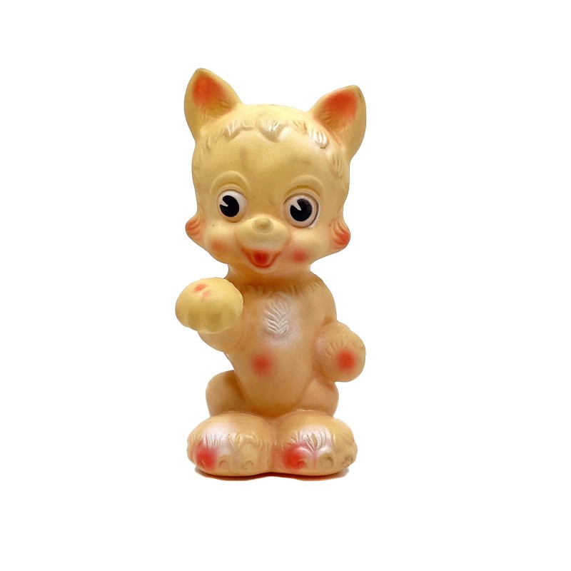 Poupée  poeut-pouet  renardeau joueur vintage caoutchouc