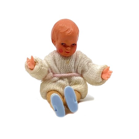 Poupon petit en celluloïd  plastique et tricot