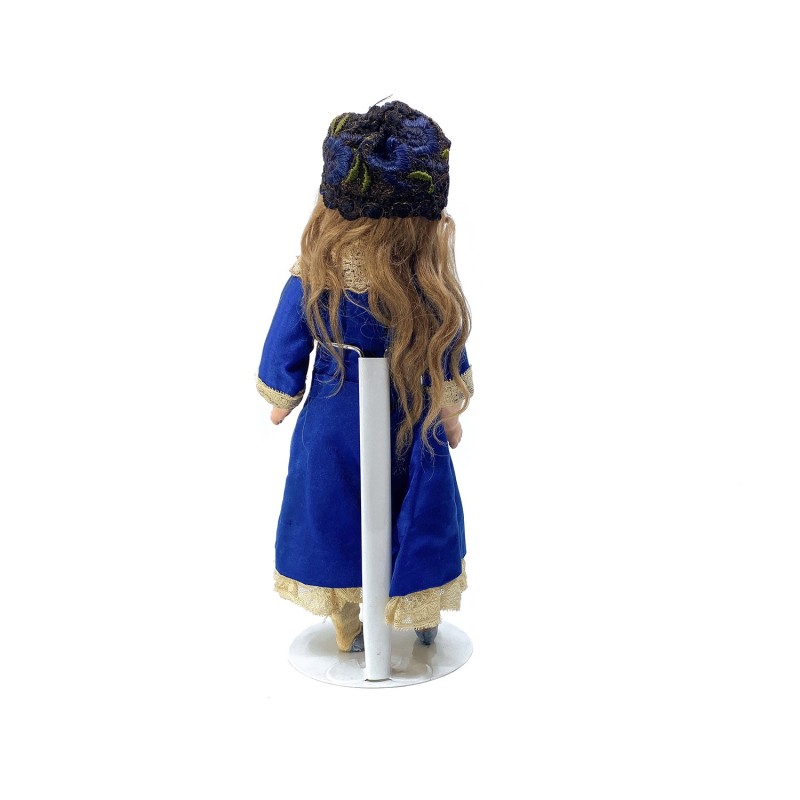 Poupée ancienne de collection tête en porcelaine biscuit corps en bois