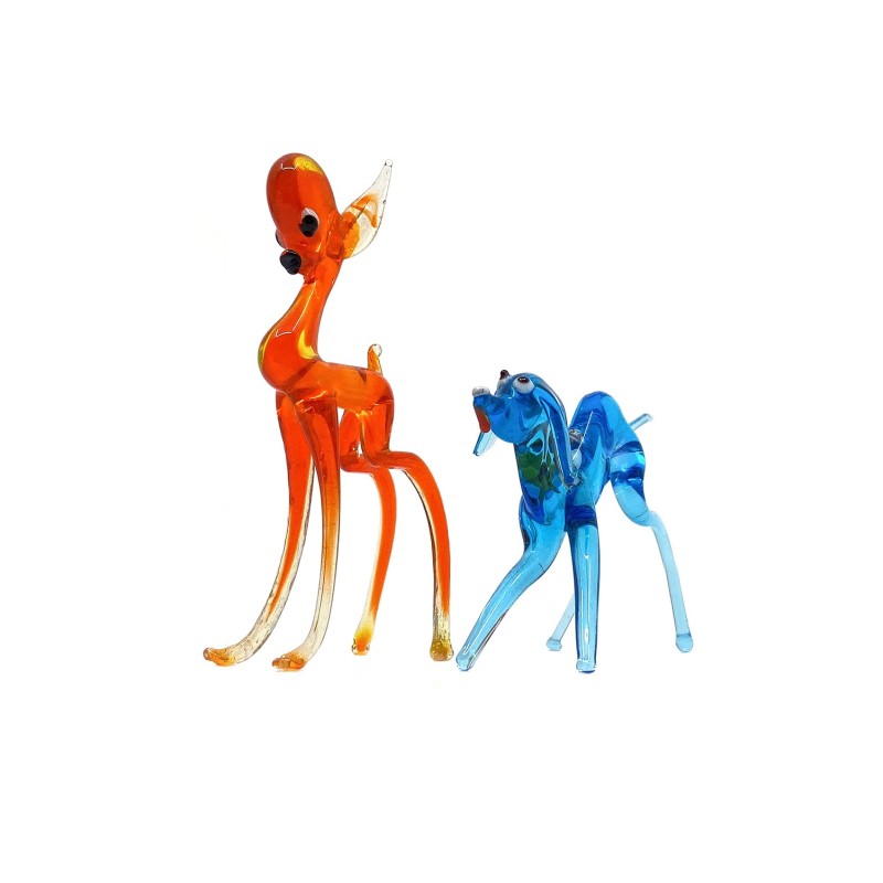 Animaux petits verre Murano vintage chien et faon Bambi