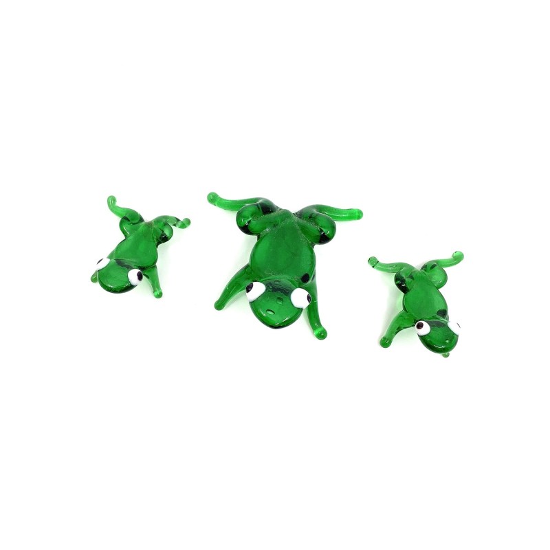 Animaux petits verre Murano vintage famille grenouilles