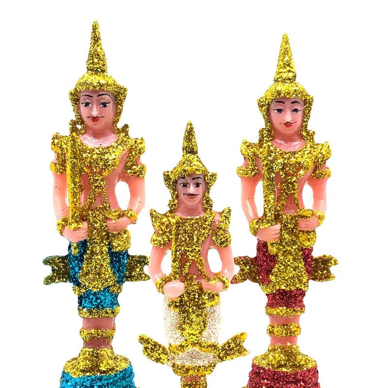 Famille de gardiens de temple Thaïlande en résine