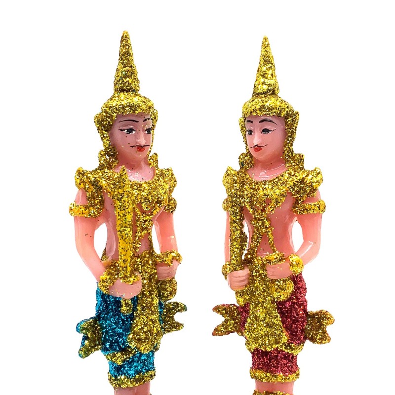 Famille de gardiens de temple Thaïlande en résine