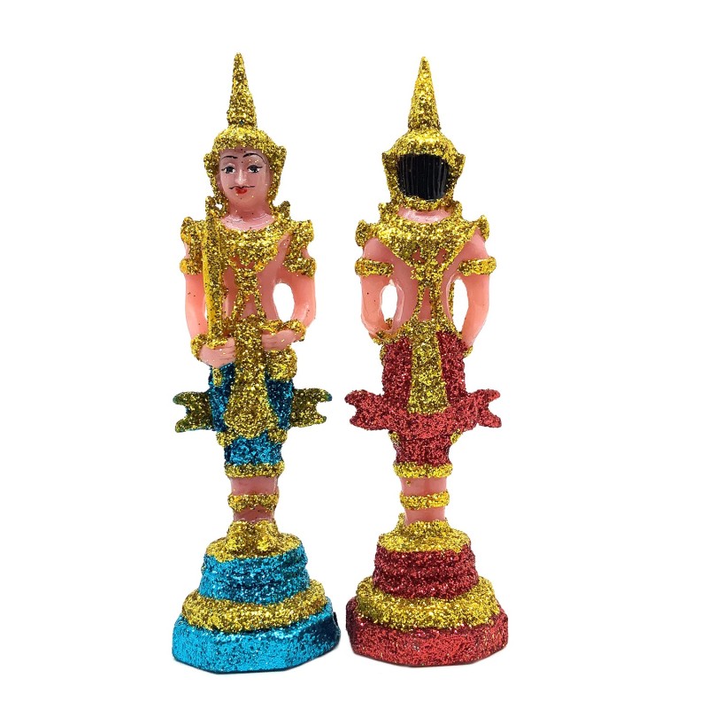 Famille de gardiens de temple Thaïlande en résine