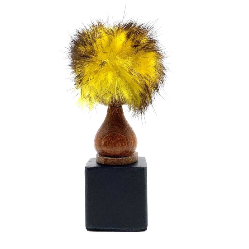 Chien danois vintage perruqué en bois tourné