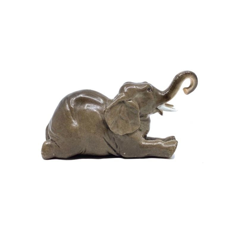 Eléphant couché gris brun