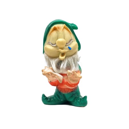 Nain de jardin dormeur vintage en caoutchouc