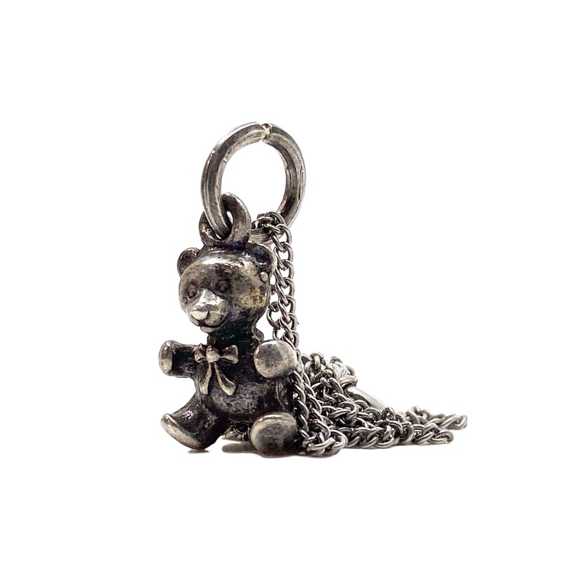 Pendentif mini ourson en argent massif et sa chainette