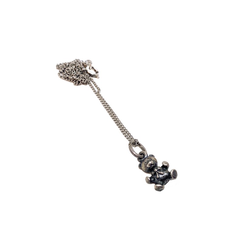 Pendentif mini ourson en argent massif et sa chainette