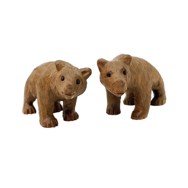 Ours sculptés vintage en bois Brienz
