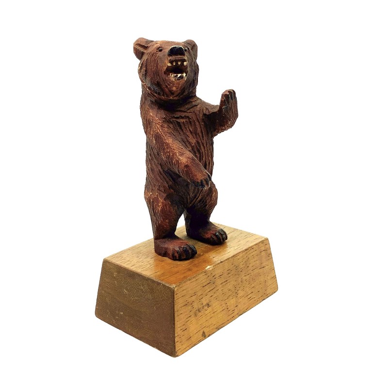 Ours en bois sculpté vintage