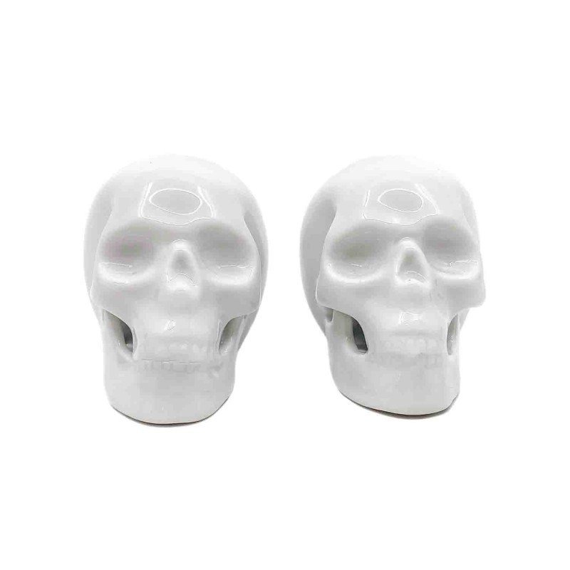 Crânes Mémento Mori porcelaine blanche brillante