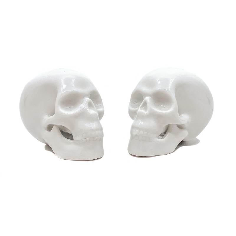 Crânes Mémento Mori porcelaine blanche brillante