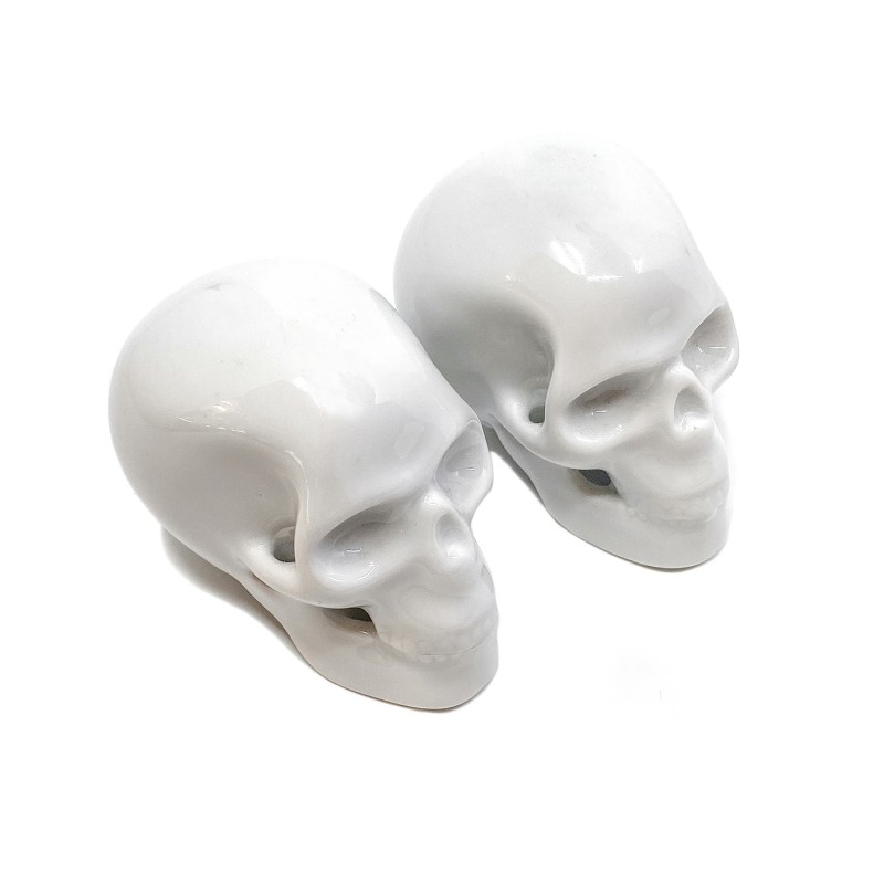 Crânes Mémento Mori porcelaine blanche brillante