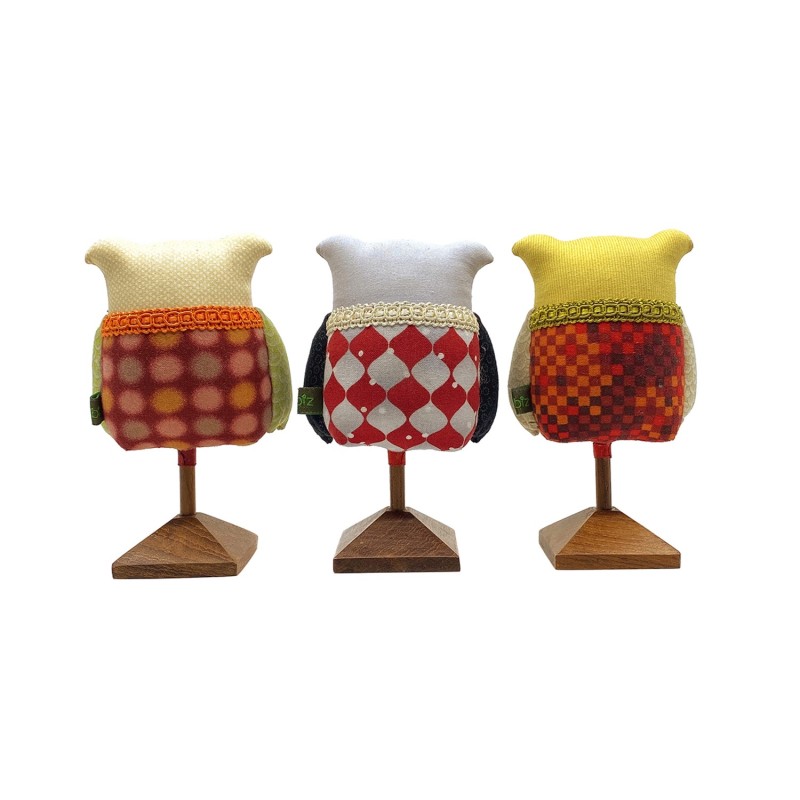 Hiboux en tissus déco travail artisanal