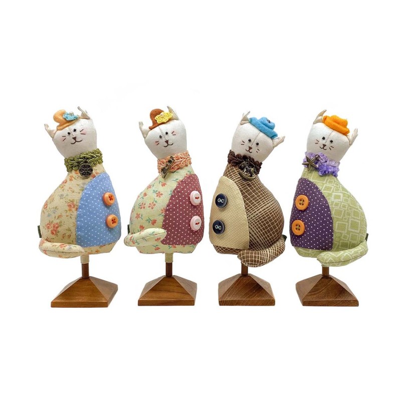 Chats en tissus déco travail artisanal