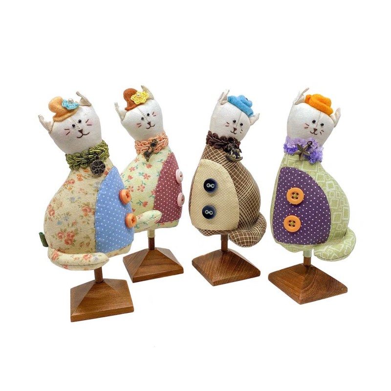 Chats en tissus déco travail artisanal